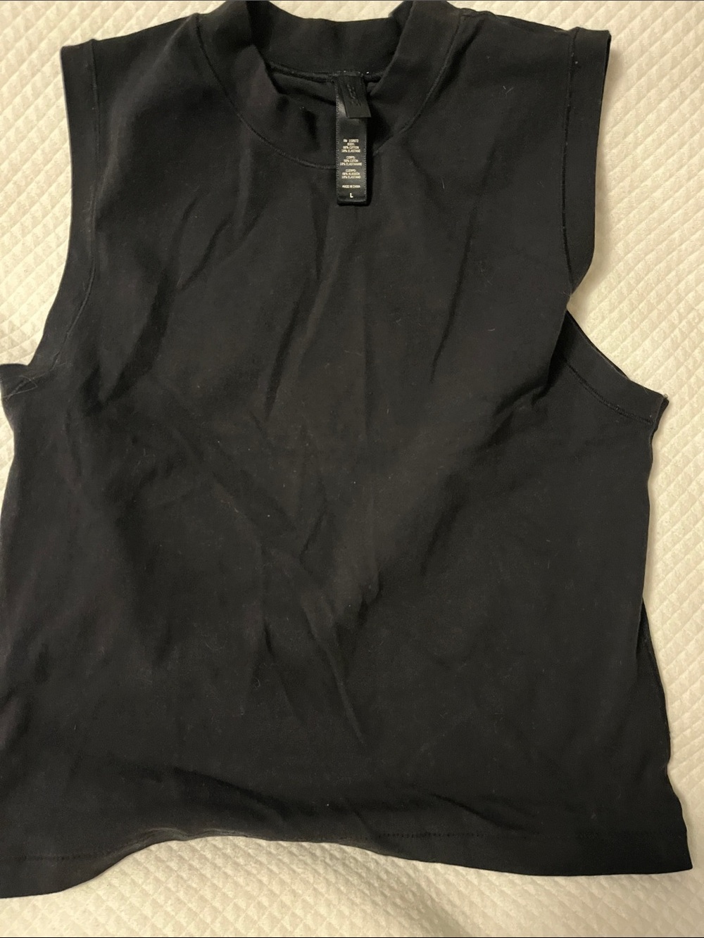 SKIMS Black Sleeveless Mock Neck Tank
